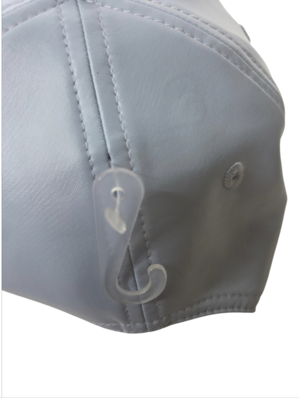 Hunter Light Blue Faux Leather Trucker Ball Cap NWOT - Picture 3 of 6